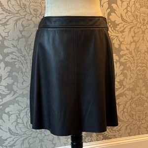 Elegant Black Real Leather Skirt